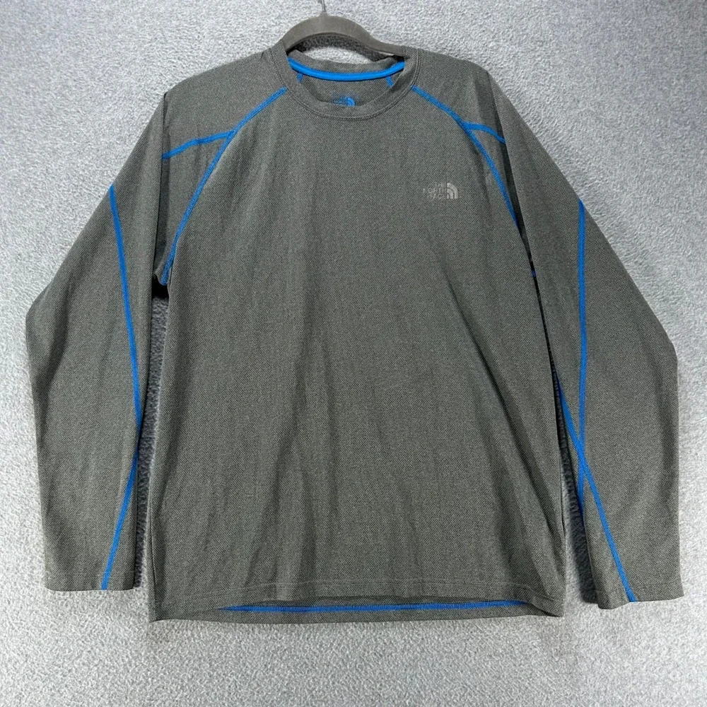 The North Face Shirt FlashDry Mens M Gray Polyester Hiking Athletic Trail